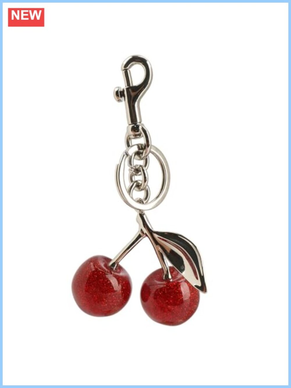 Cherry Keychain Bag Charm Purse Accessory Silver Hardware Resin Zinc Alloy